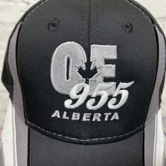 Vintage Baseball Hat Cap Strap Back Black Gray OE 955 Alberta Embroidered Logo - Picture 6 of 9